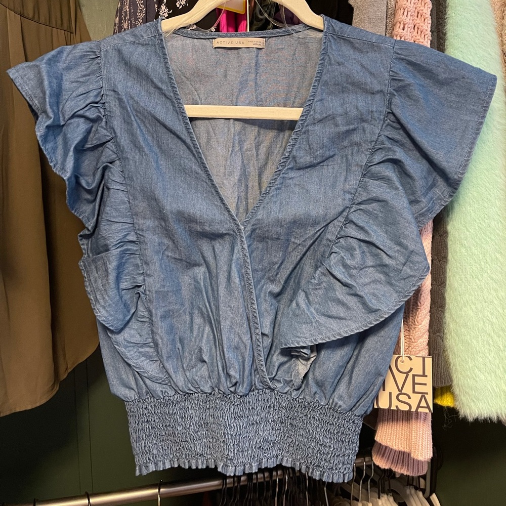 Active USA denim top new with tags